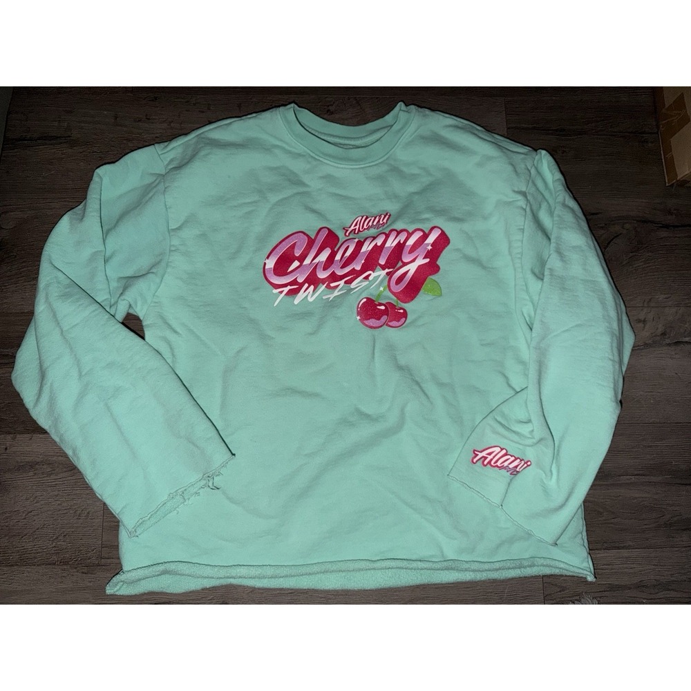 Alani Nu Cherry Twist Sweatshirt Womens Large Crew Neck Long Sleeve